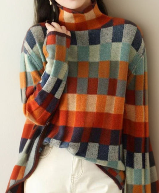 Classic Plaid Ladies Sweater Eveline - Pexav