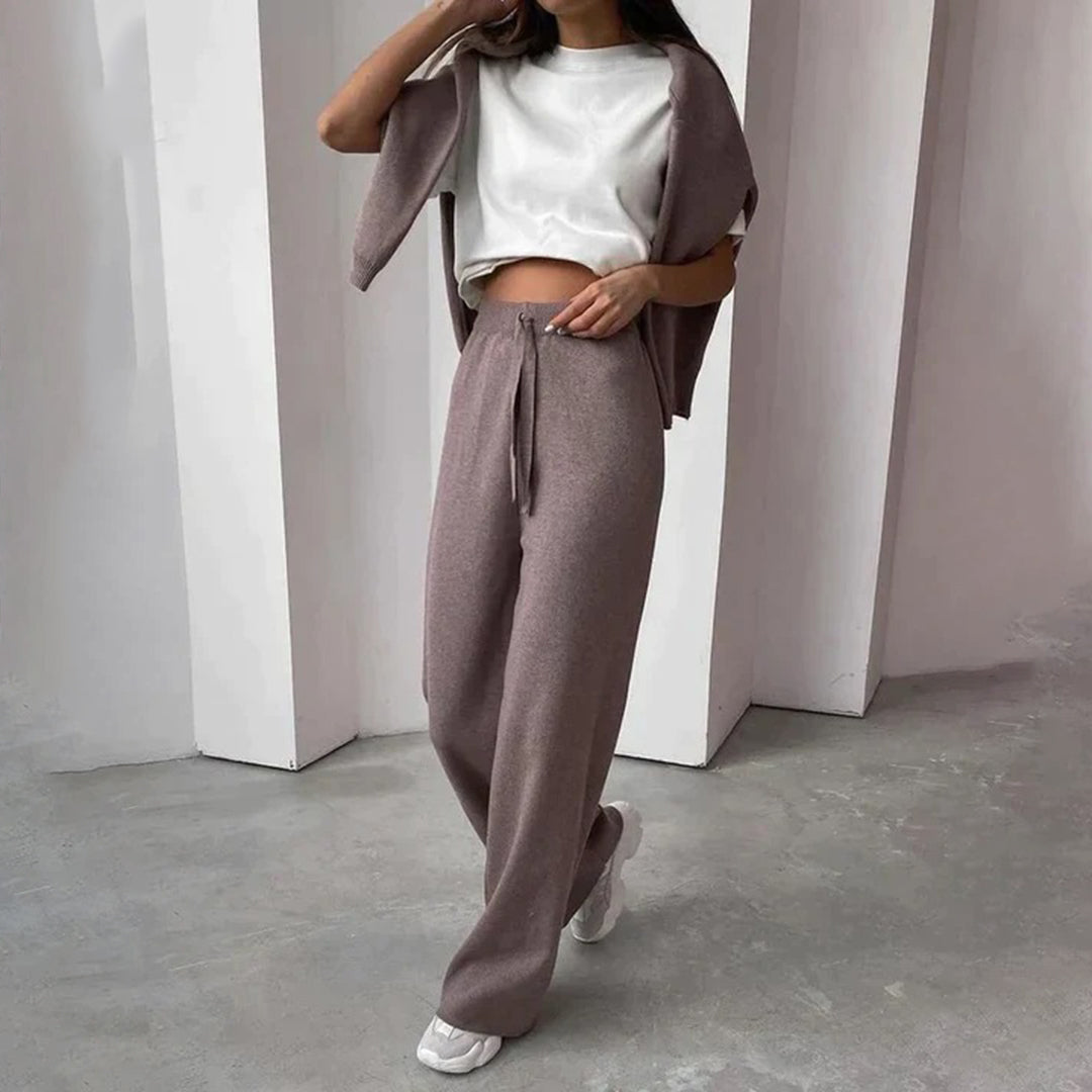 Luxury and Comfortable Cashmere Set - Amelie-Brown-XS-Nora Luxe