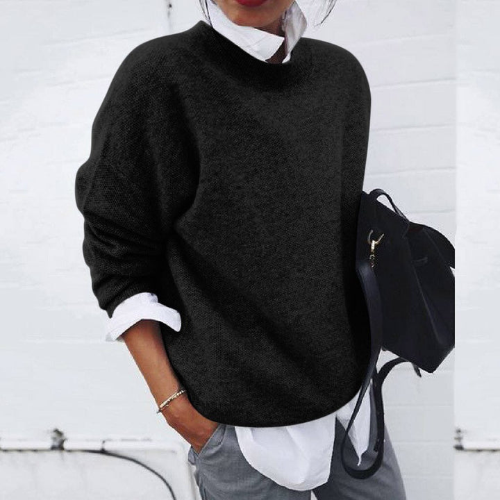 Luxury and Comfortable Cashmere Sweater - Velaria-Black-S-Nora Luxe