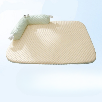 Luxury Dog Cooling Mat - ChillOut-Beige-S (17.32 x 13.78 inches)-Nora Luxe