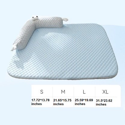 Luxury Dog Cooling Mat - ChillOut-Blue-S (17.32 x 13.78 inches)-Nora Luxe