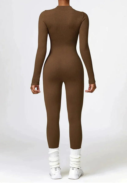 Luxury Full-Body Romper with Long Sleeves - Lisa-Black-XS-Nora Luxe