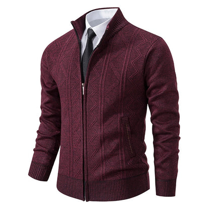 Luxury Knitted Men's Vest - Henry-Bordeaux Red-M-Nora Luxe