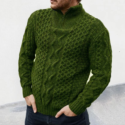 Luxury Knitted Sweater for Men - KnitCraft-Green-M-Nora Luxe