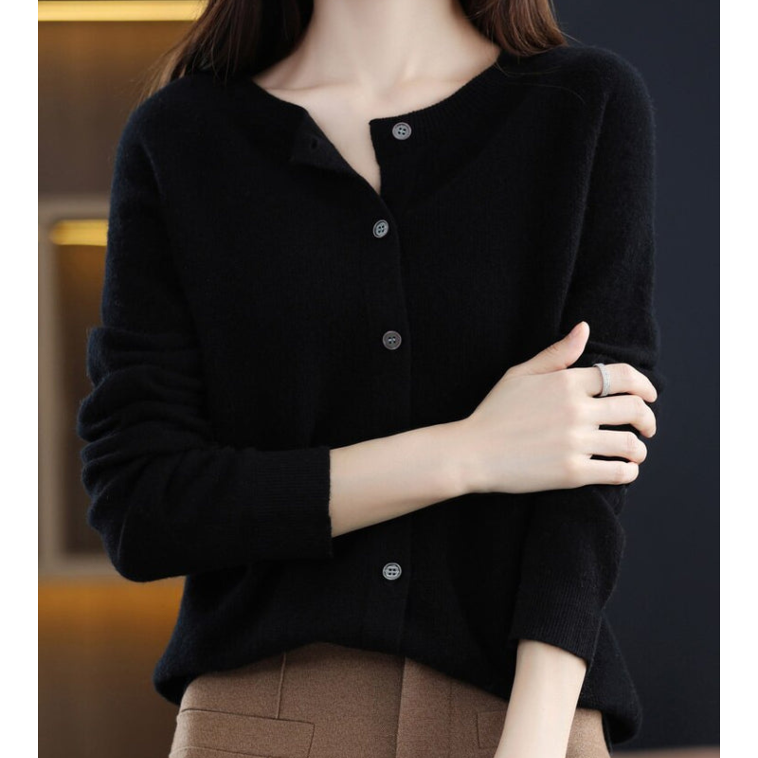 Luxury Ladies Waistcoat - Aurora-Black-S-Nora Luxe
