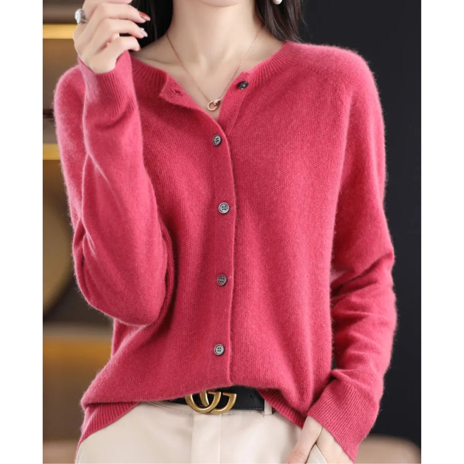Luxury Ladies Waistcoat - Aurora-Dark Pink-S-Nora Luxe