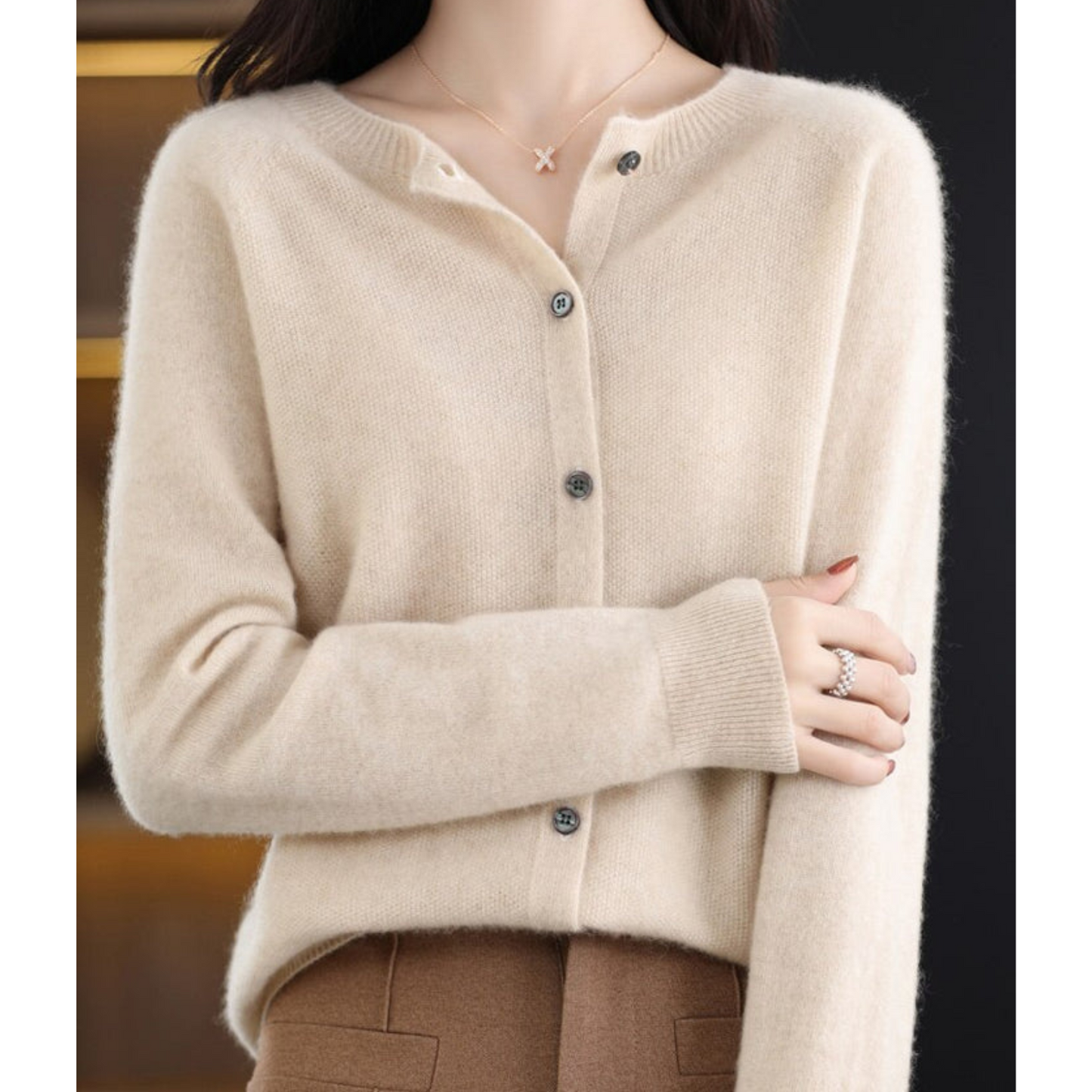 Luxury Ladies Waistcoat - Aurora-Khaki-S-Nora Luxe