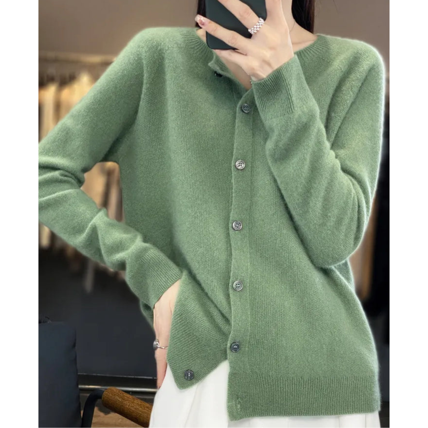 Luxury Ladies Waistcoat - Aurora-Light Green-S-Nora Luxe