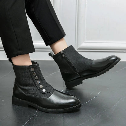 Luxury Leather Men's Boots - Levi-Black-5.0-Nora Luxe