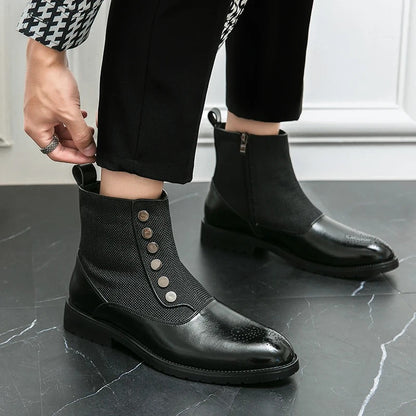 Luxury Leather Men's Boots - Levi-Black-5.0-Nora Luxe