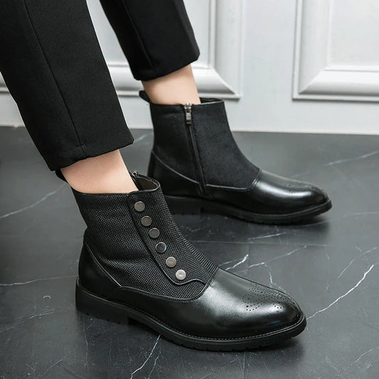 Premium Leather Mens Ankle Boots - Pexav