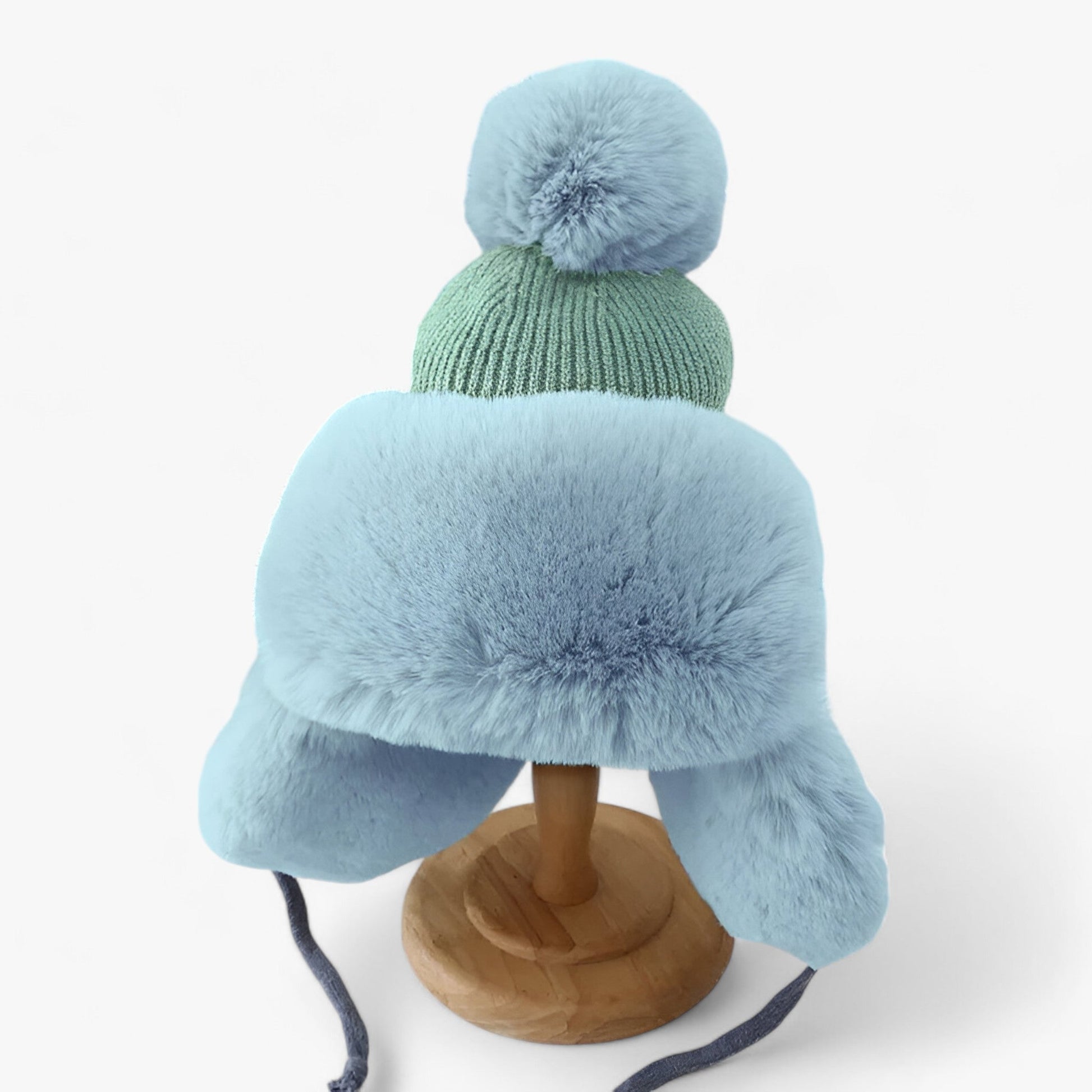 Luxury Lei Feng Hat with Warm Ear Flaps - ArcticCharm-Blue-Adult-Nora Luxe
