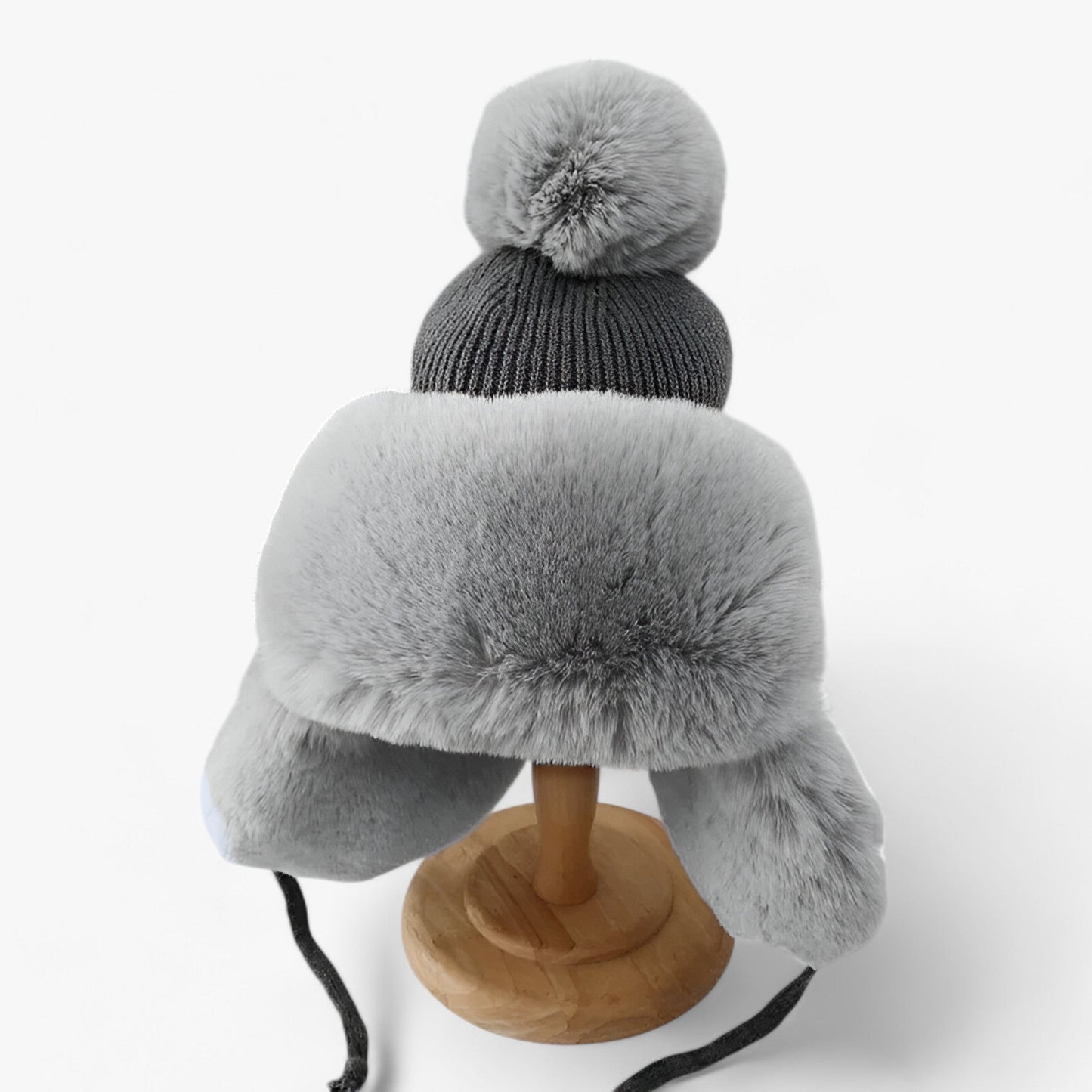 Luxury Lei Feng Hat with Warm Ear Flaps - ArcticCharm-Gray-Adult-Nora Luxe