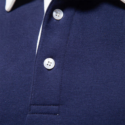 Luxury Men's Polo Sweater - Oliver-Dark Blue-S-Nora Luxe