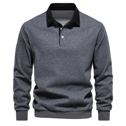 Luxury Men's Polo Sweater - Oliver-Dark Gray-S-Nora Luxe