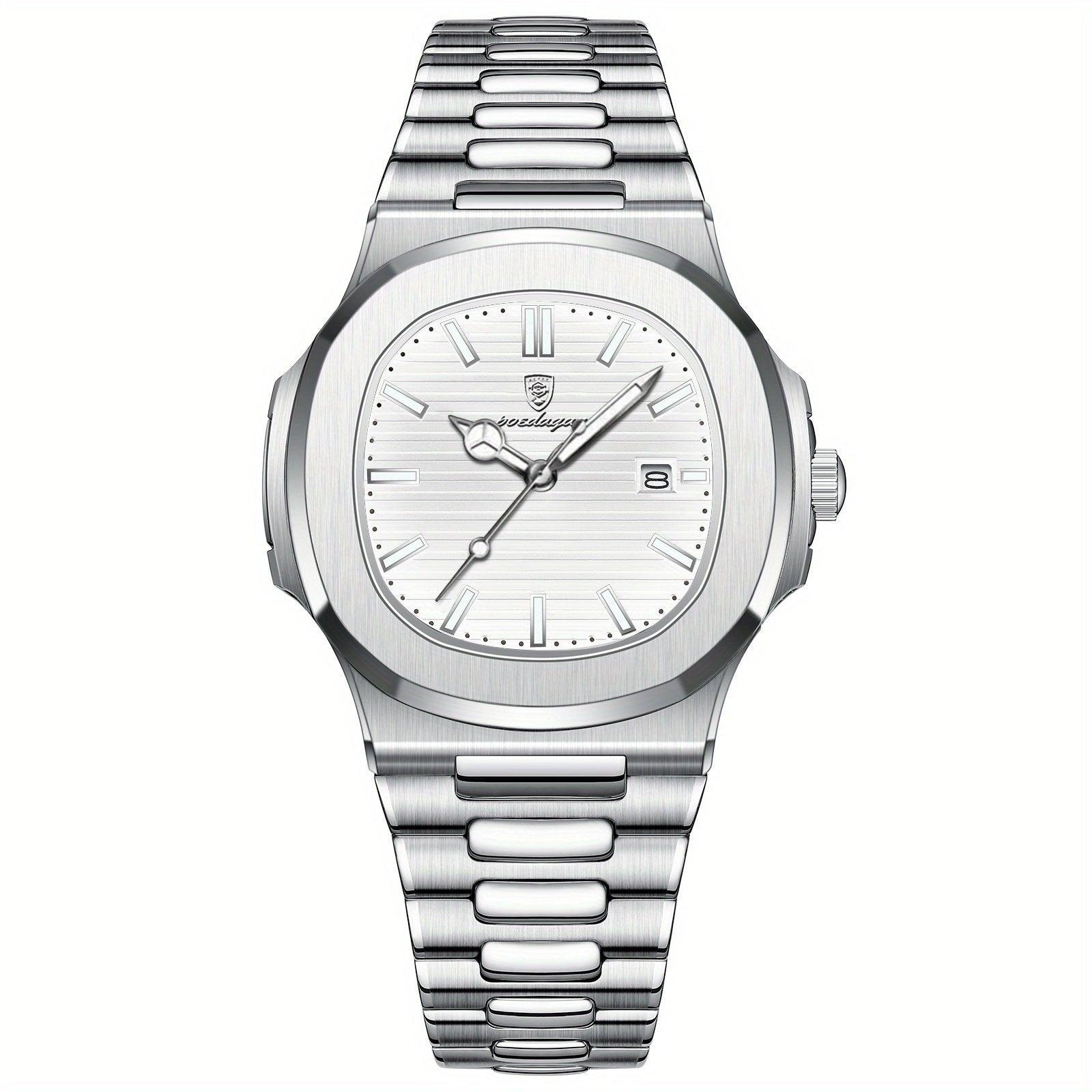 Luxury Men's Watch - Tempus-Silver / White-Nora Luxe