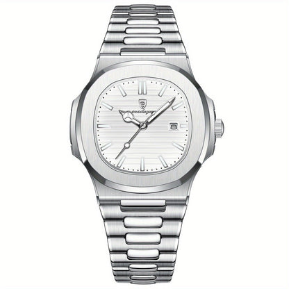 Luxury Men's Watch - Tempus-Silver / White-Nora Luxe