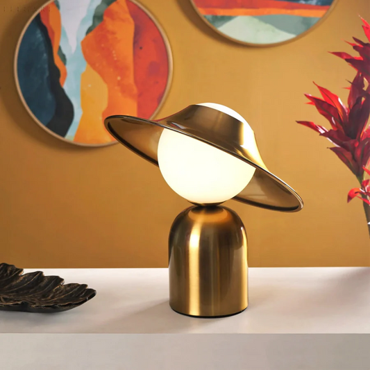 Elegant Gold Tone Desk Lamp - Pexav