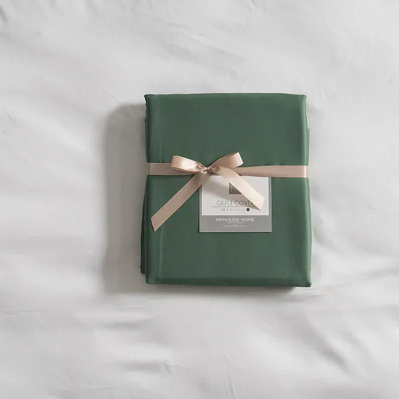 Luxury Natural Silk Duvet Cover - SilkEssence-Green-59.06 inches Bed-Nora Luxe