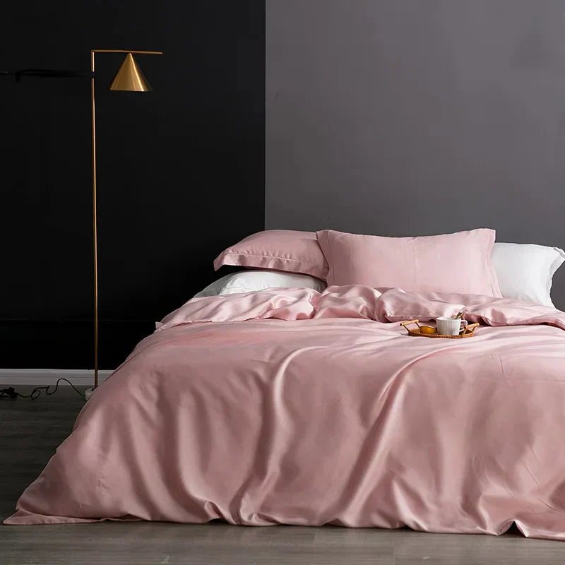 Luxury Natural Silk Duvet Cover - SilkEssence-Pink-59.06 inches Bed-Nora Luxe