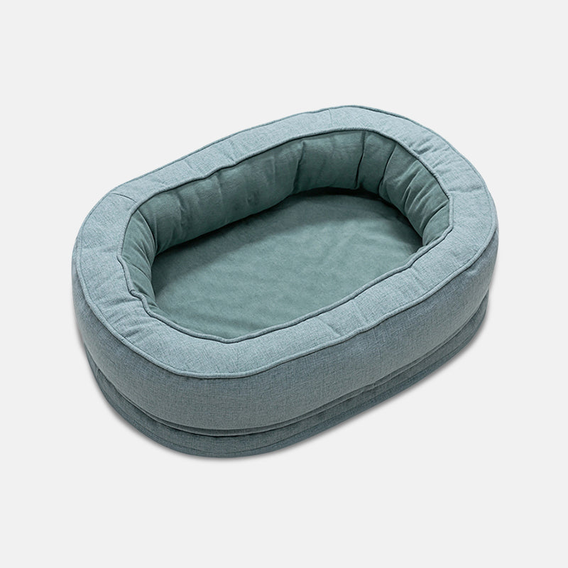 Luxury Orthopaedic Dog Bed - OrthoDonut-Green-M-Nora Luxe