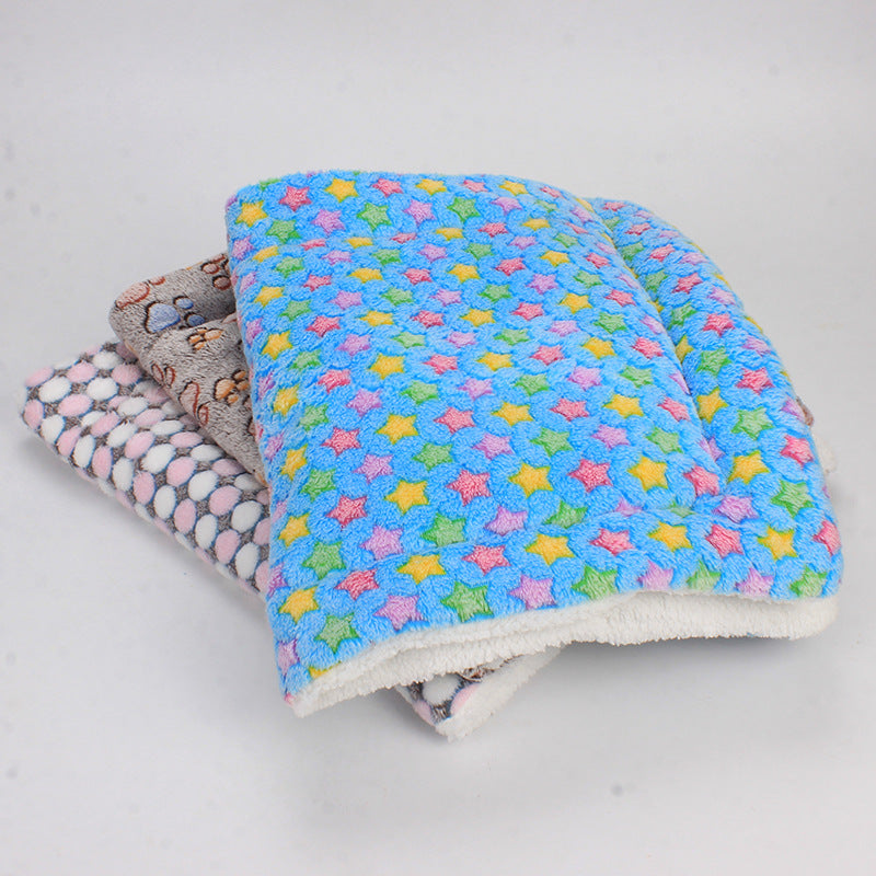 Luxury Pet Blanket - CozyCompanion-White Pawprints-S (15.75x31.5 inches)-Nora Luxe