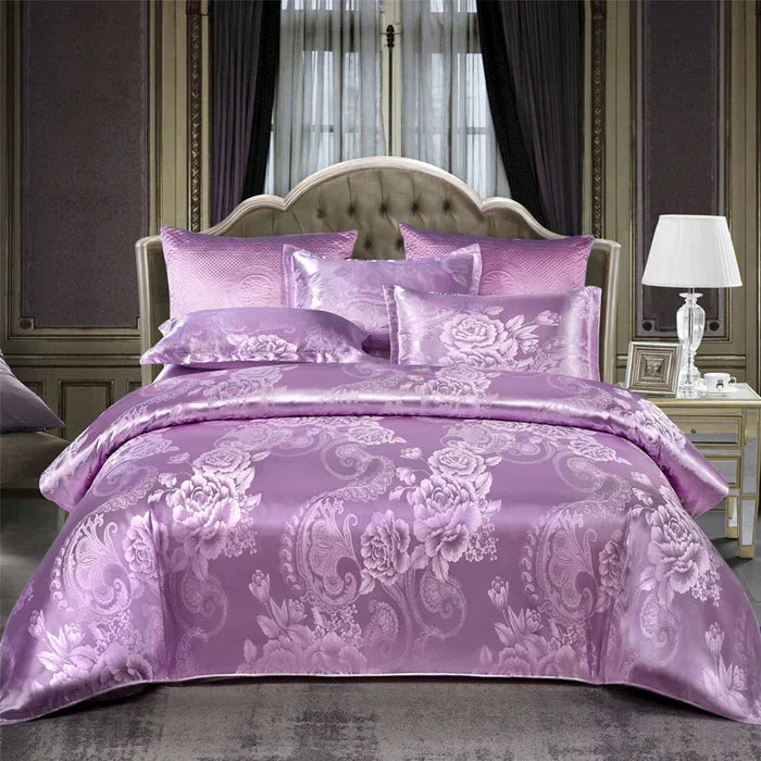 Luxury Satin Duvet Cover Set - RoyalDream-King: 86.61 × 94.49 in-10-Nora Luxe