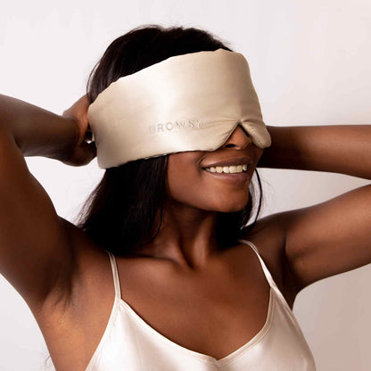Luxury Silk Sleep Mask - RelaxMask-Gold-Nora Luxe