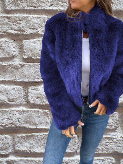 Luxury Soft Ladies Coat - Aurora-Blue-S-Nora Luxe