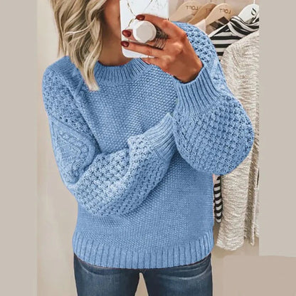 Luxury Stylish Ladies' Sweater - Aria-Light Blue-S-Nora Luxe