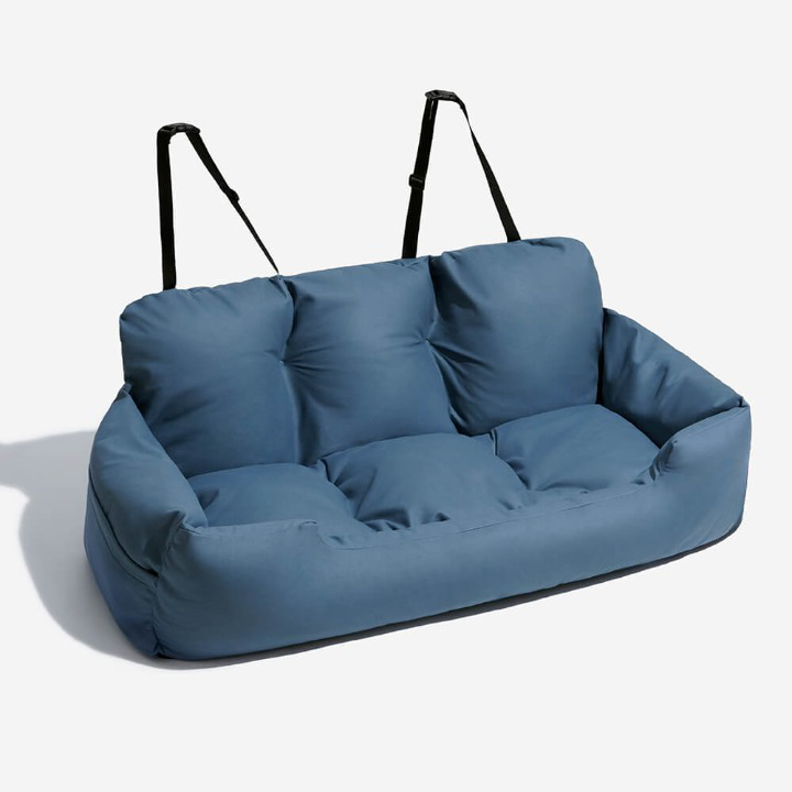 Luxury Travel Bed for Dogs - PawsRest-Blue-Standard-Nora Luxe