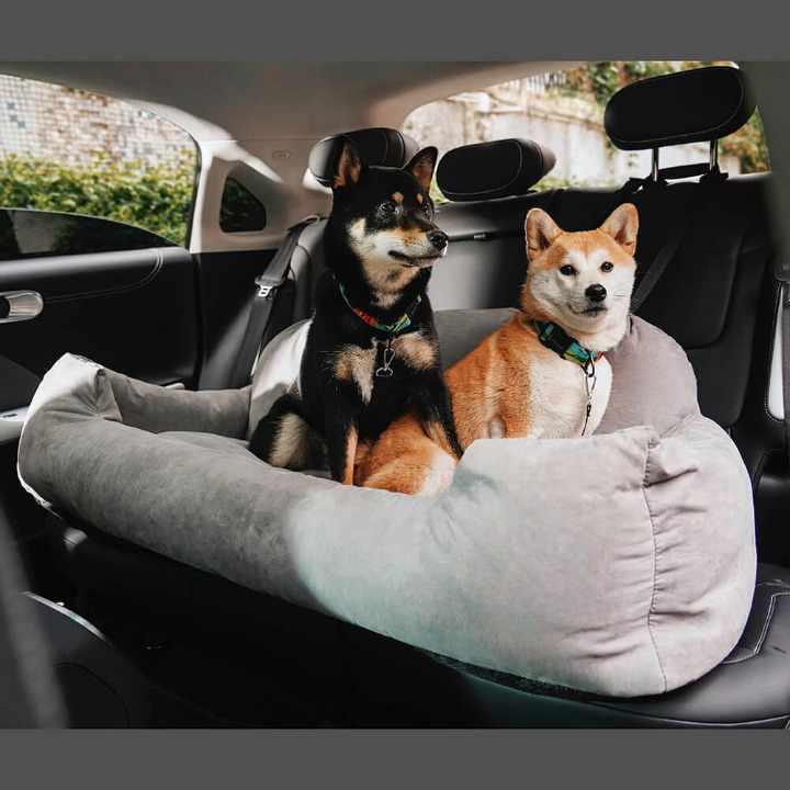 Luxury Travel Bed for Dogs - PawsRest-Gray-Standard-Nora Luxe