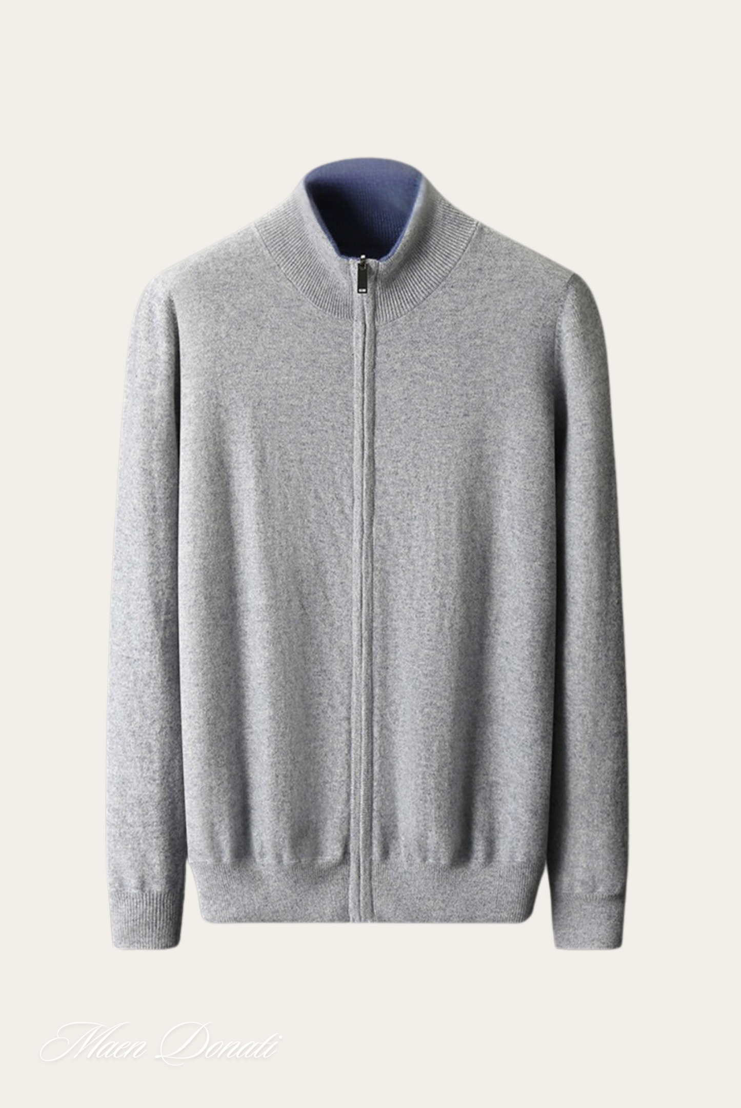 Luxury Warm Cashmere Cardigan for Men - Rowan-Gray-S-Nora Luxe