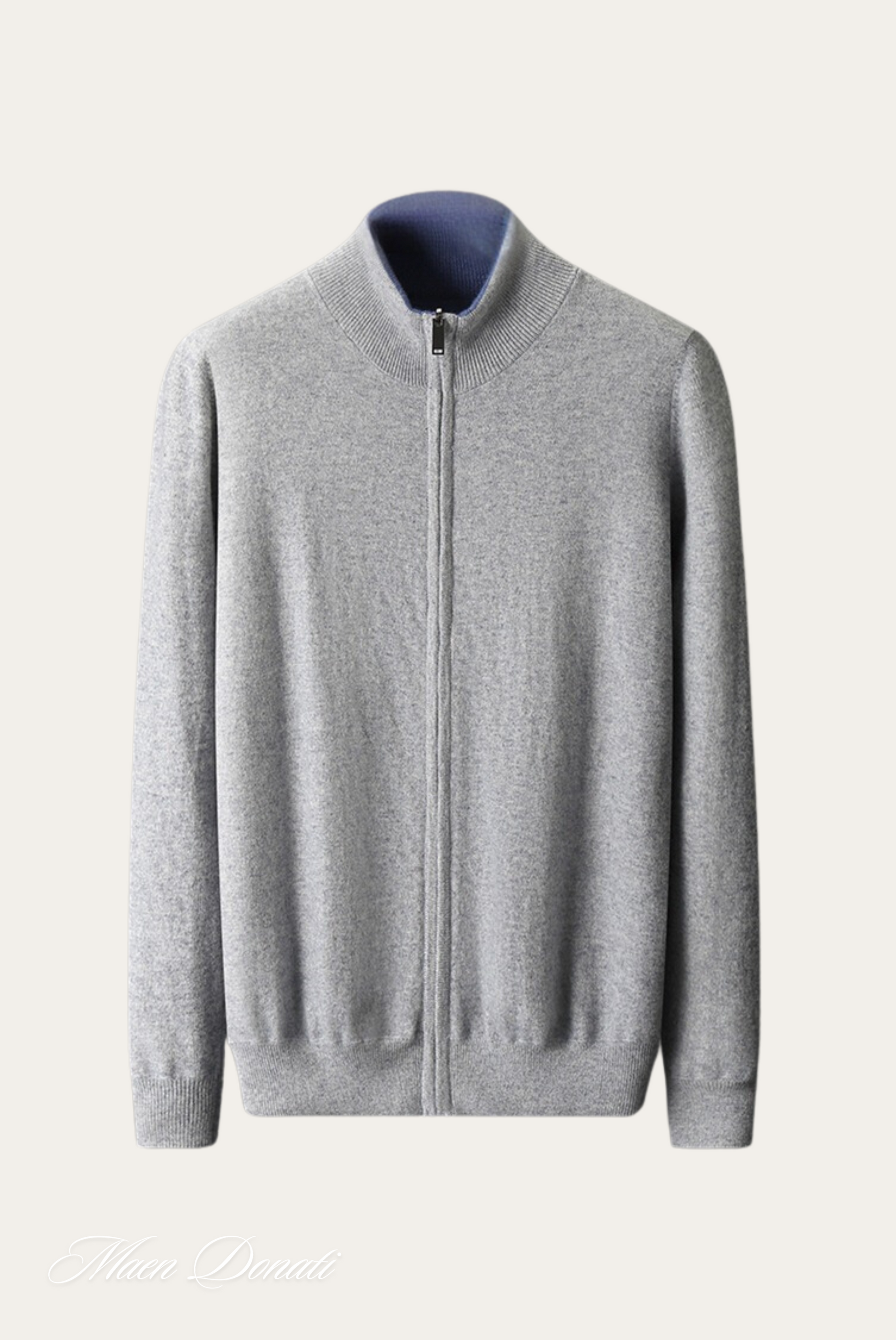 Luxury Warm Cashmere Cardigan for Men - Rowan-Gray-S-Nora Luxe