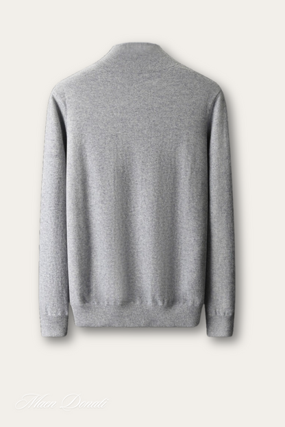 Luxury Warm Cashmere Cardigan for Men - Rowan-Gray-S-Nora Luxe
