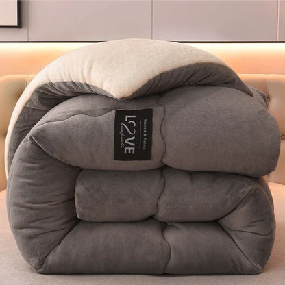 Luxury Winter Duvet with Double Flannel Fleece - FrostGuard-Gray-59.06 inches-Nora Luxe