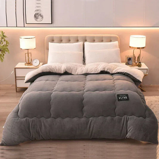 Warm Double Layer Fleece Winter Duvet - FrostGuard - Pexav