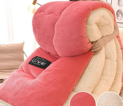 Luxury Winter Duvet with Double Flannel Fleece - FrostGuard-Pink-59.06 inches-Nora Luxe