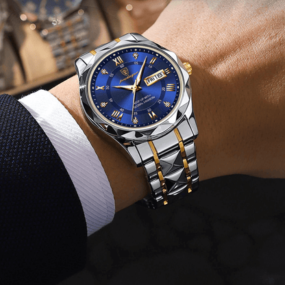 Men's Silver Tone Luminescent Watch