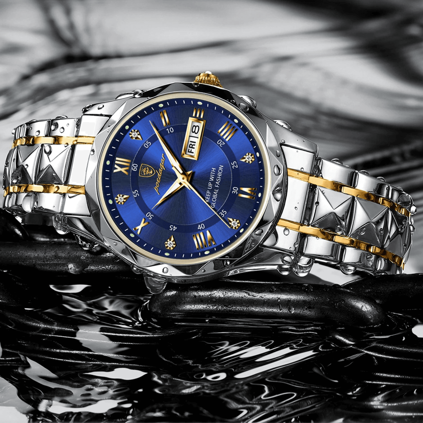 Men's Silver Tone Luminescent Watch