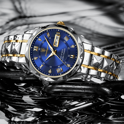 Men's Silver Tone Luminescent Watch