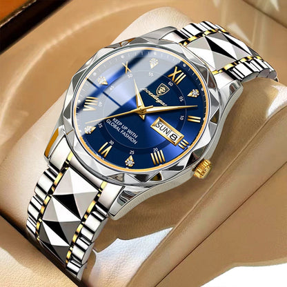 Men's Silver Tone Luminescent Watch