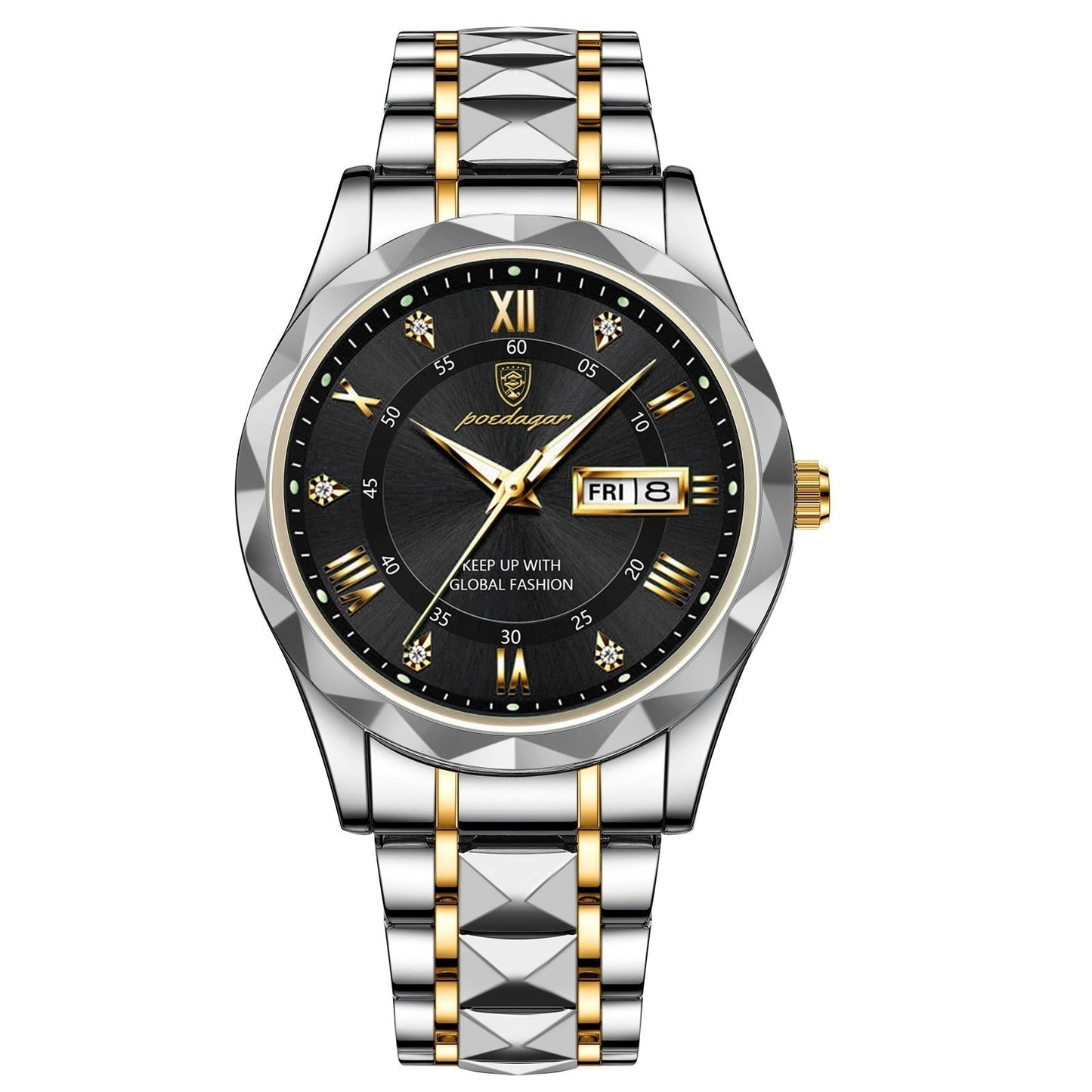 Men's Silver Tone Luminescent Watch