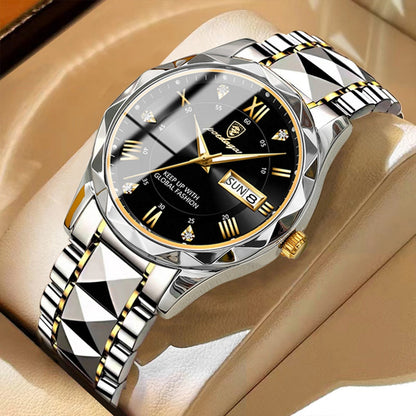 Men's Silver Tone Luminescent Watch