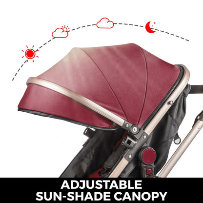 Red Baby Stroller Foldable Pram Car Seat - Until Times Up