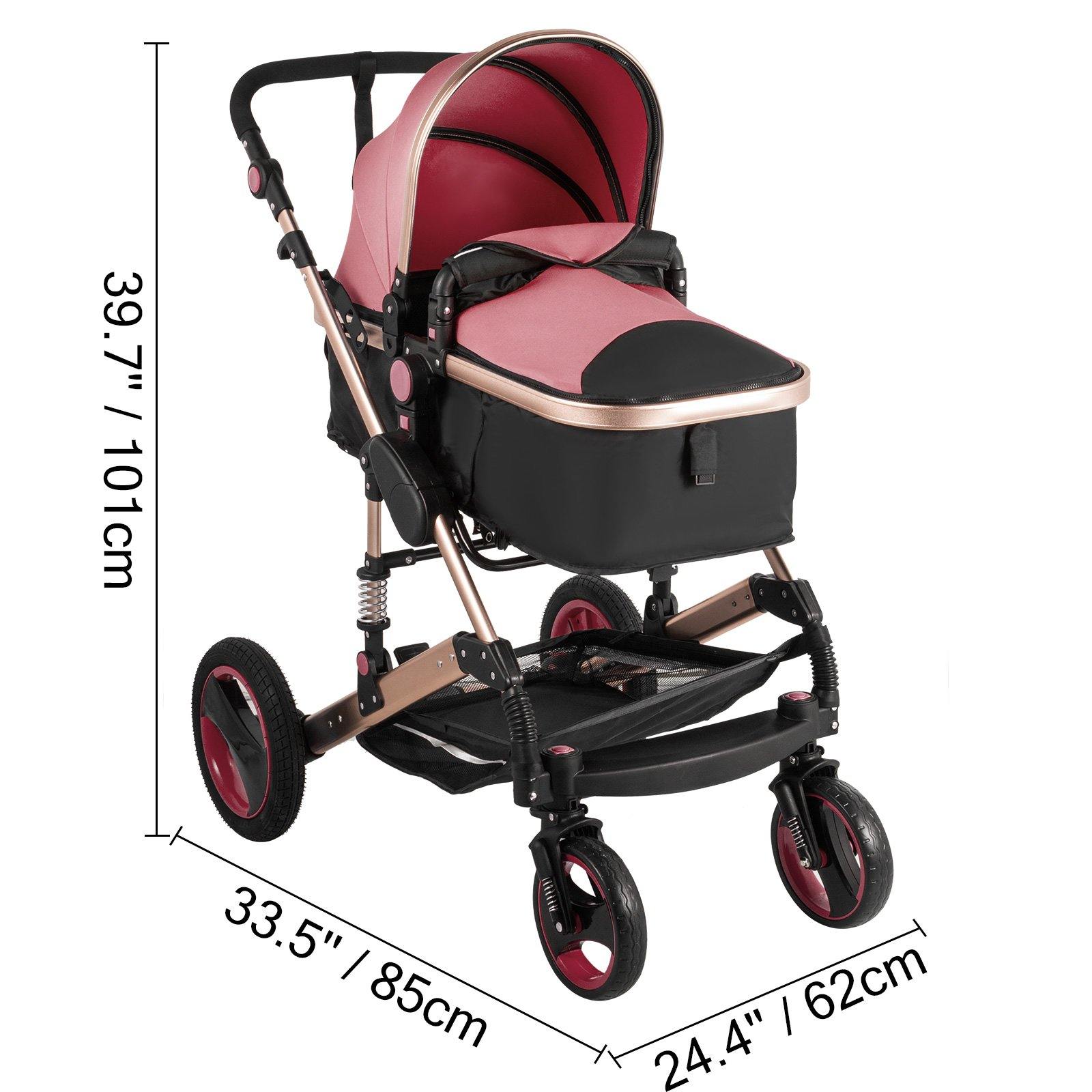 Red Baby Stroller Foldable Pram Car Seat - Until Times Up