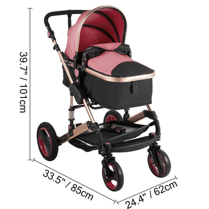 Red Baby Stroller Foldable Pram Car Seat - Until Times Up