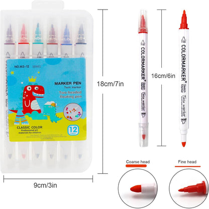 Magical Water Markers - AquaArt Pens-Set of 6 + 6 FREE Markers-Nora Luxe