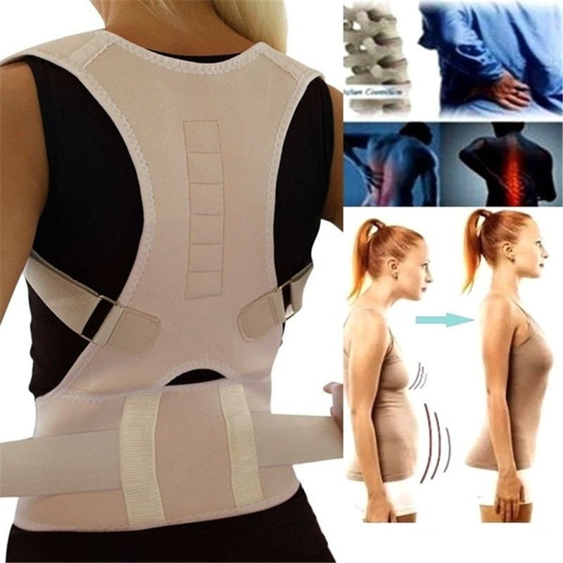 Magnetic Back Brace - PosturePro-Beige-S (23.62–29.53 in)-Nora Luxe