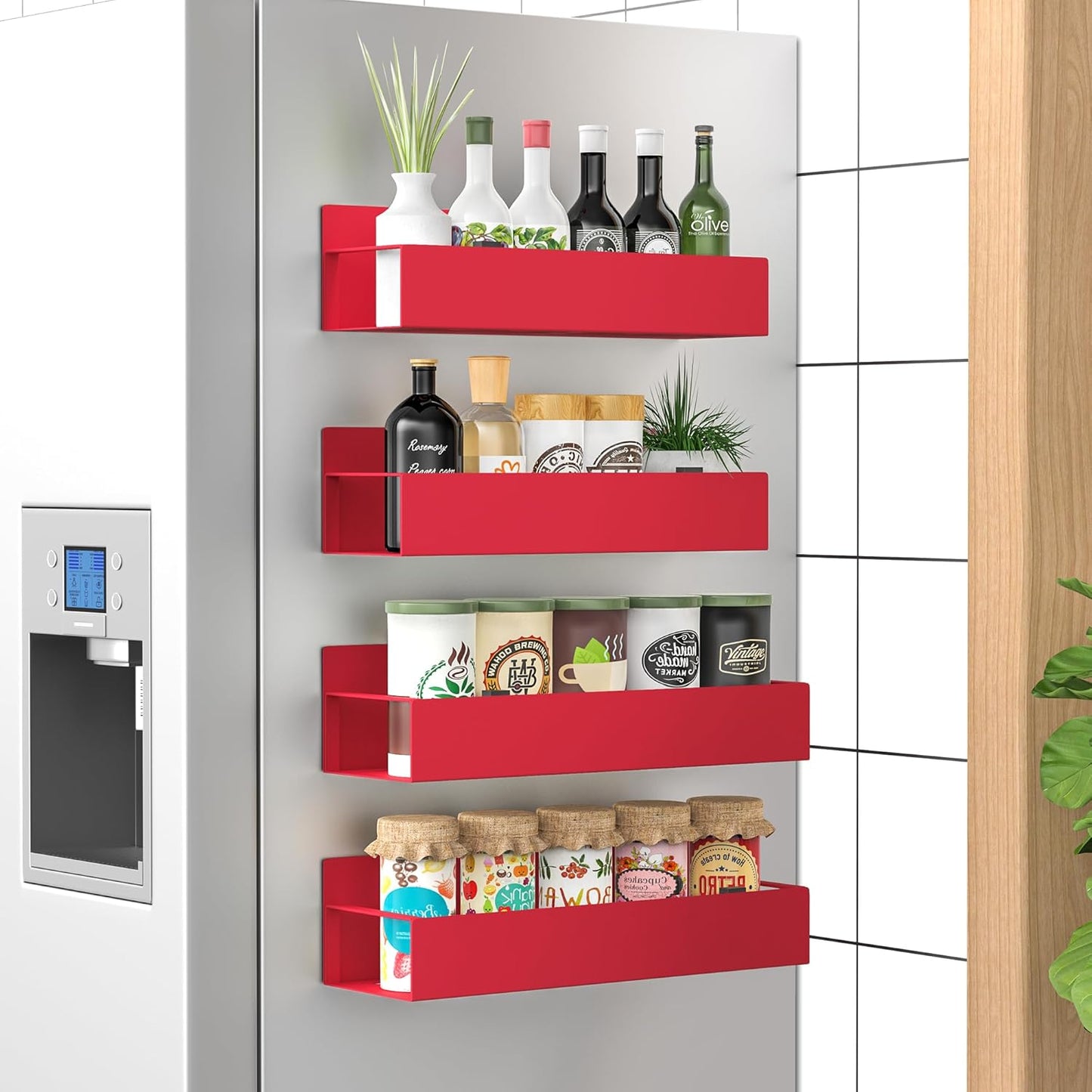 Strong Adhesive 4 Piece Spice Holder Set - Pexav